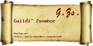 Galló Zsombor névjegykártya